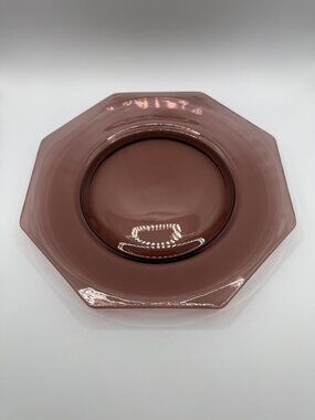 Vintage Hazel-Atlas Glass Set Moroccan Amethyst Octagon Dinner Plates Set/4